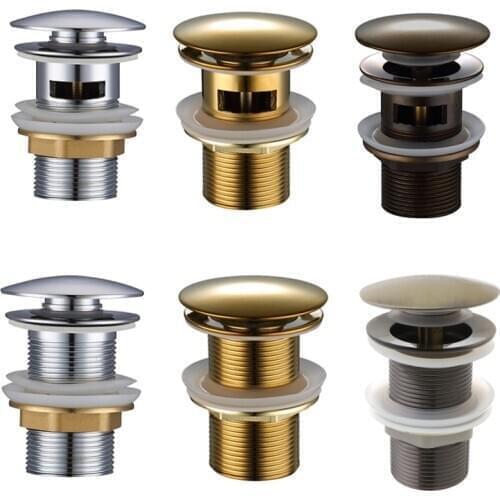 Brass Pop-up Drain Bathroom Basin Sink Drain Plugs Overflow Hole For Home Bathroom Faucet Kit Accessories