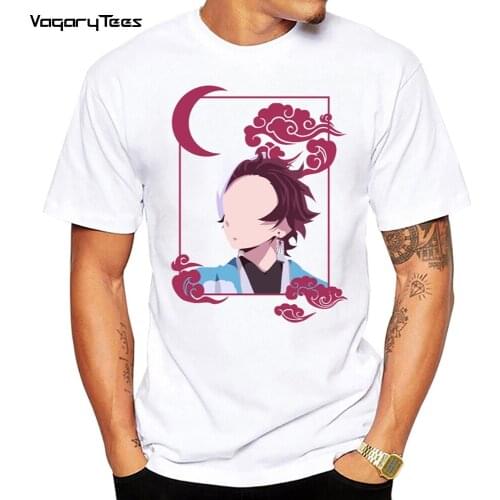 Summer Fashion Tshirt 2021 Men Clothes Tanjiro Demon Slayer Print Cartoon O-Neck Short Sleeve Graphic Tee Shirt homme Casual Top