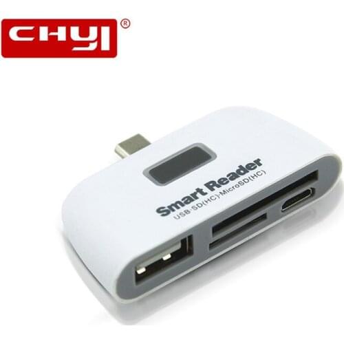 CHYI Mini USB C HUB Multi USB 2.0 Hub With SD/Micro SD Card Reader Type C OTG Splitter Adapter Accessories For PC Laptop