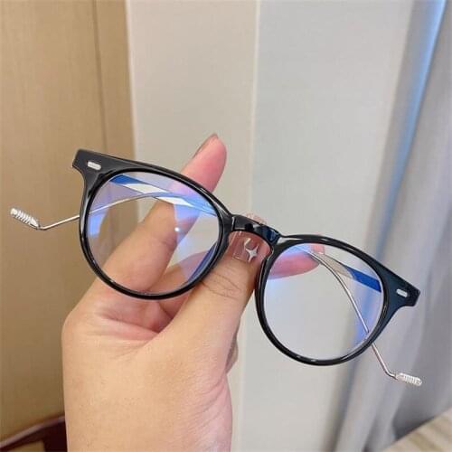 NEW Anti-Blue Eyeglasses Unisex Optical Eyewear Rice Nails Spectacles Simplicity Round Lens Glasses
