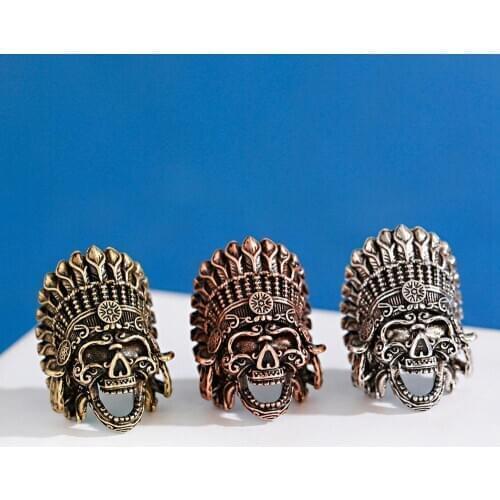 DIY Handmade Bracelet Accessories Gold Color Silver Color Alloy Indian Chief Skull Shape Decoration 2020 Jewelry Gift