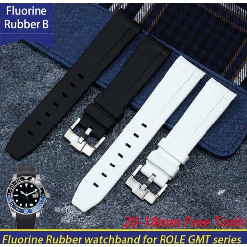 Quality 20mm Fluorine Rubber Silicone Watch Band Buckle Watchband For Role Strap For Submariner Yacht-Master Daytona GMT Series