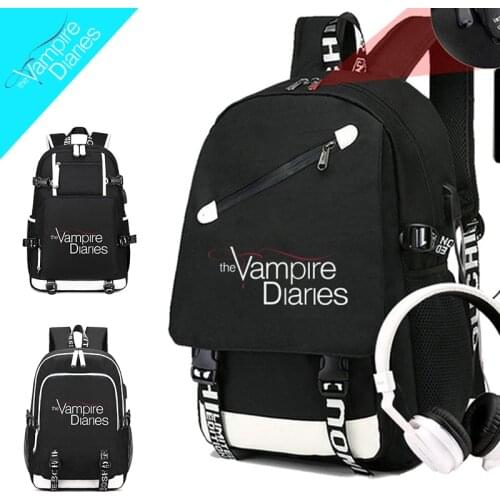 The Vampire Diaries Backpack Students School Bags Cool New Pattern Knapsack for Men/Women Teens Bookbag Travel Rucksack