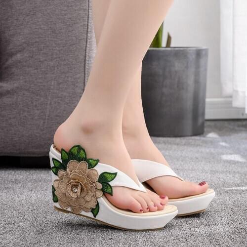 Woman Slippers Lady Home Slippers Casual Beach Flip Flops Sandals Women Sandals Summer Sexy High Heel Slippers