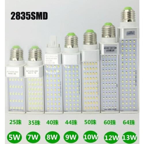 10pcs LED Corn Bulb E27 G24 SMD 5050 2835 Light 180 degeree AC85-265V 7W 8W 9W 10W 11W 12W 13W LED Horizontal Plug lamp
