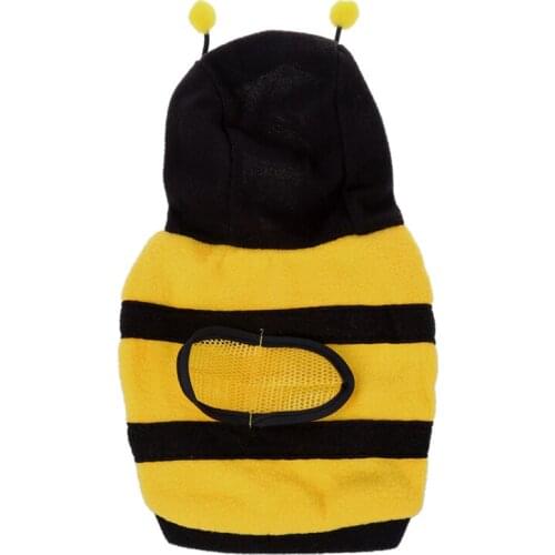 Warm Plush Bee Type Hoodie Pet Dog Cat Puppy Coat Sweater Outerwear Size S