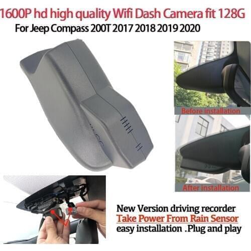 HD 1600p Easy Installation Car dvr wifi Dash Camera Video Recorder Camera For Jeep Compass 200T 2017 2018 2019 2020 high quality