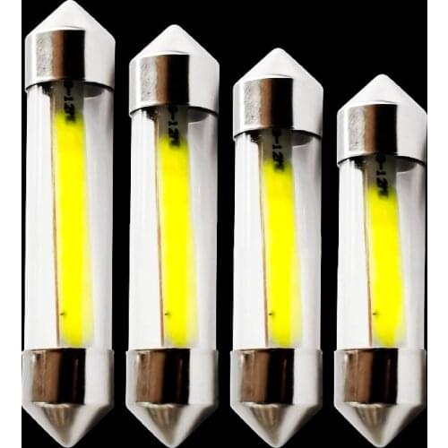 1pcs 31mm 36mm 39mm 42mm C5W C10W Filiform Style COB Filament LED Festoon Lights Car Dome Glass Light Interior Reading Lamp 12V