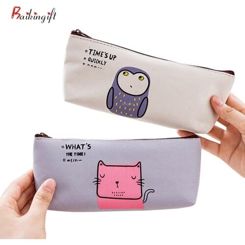 1PCS Kawaii Cute Pen Bag Pencil case School Stationary Receive Tool Makeup Pouch Cosmetics Pencil Bags Office Supplies