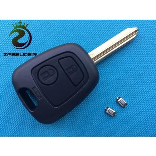 1Pcs Of New Replacement Key Fob Case Shell +2Pcs Micro Switches For Peugeot 2 Button Remote Blank Blade Uncut Cover Auto Parts