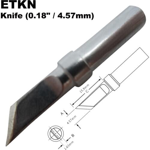 10 PCS ETKN Soldering Tip Knife 4.57mm 0.18in.Solder Iron Fit WELLER WES51 WES50 WESD51 WE1010NA WE1010EU PES51 PES50 LR21 LR20
