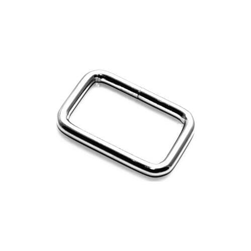 10pcs 1-1/2"(38mm) Non Welded Rectangle Dee Rings Nickel Plated D-Ring Webbing (Thickness 4mm)