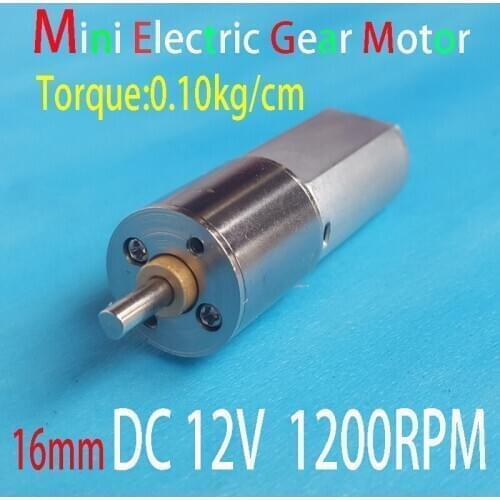 12V DC Mini Electric Gear Box Motor 16MM 1200RPM Powerful High Torque for RC Car Boat Roboat DIY Engine Toys