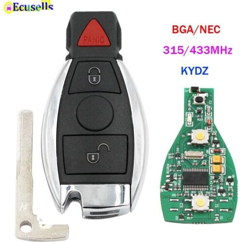 2+1 Buttons 315MHz 433mhz 3 BUTTONS keyless entry Smart full Remote Car Key fob for MB 2000+ support BGA/NEC with battery holder