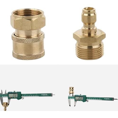 2 x Brass Garden Hose Connector M22 Male to M22 Female Pressure Washers Parts