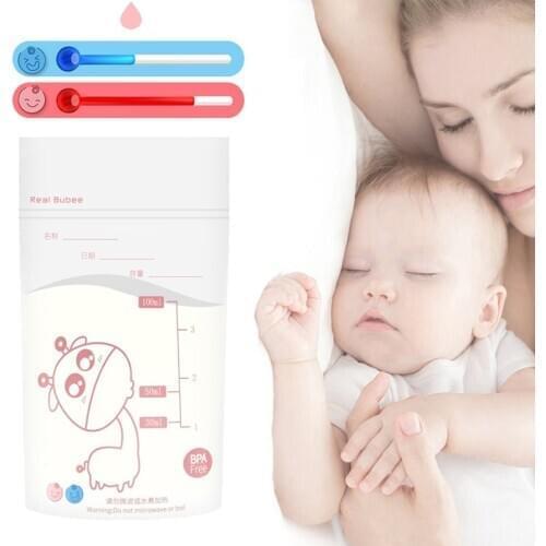 30 Pieces 100ml Milk Freezer Bags Breast Milk Baby Food Storage Breast Milk Storage Bags BPA-free Baby Safe Feeding Bags