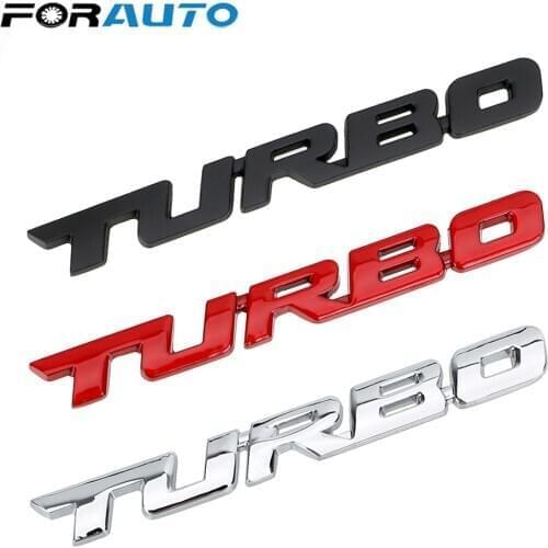 3D Car Styling Sticker Metal TURBO Emblem Body Rear Tailgate Badge For Ford Focus 2 3 ST RS Fiesta Mondeo Tuga Ecosport Fusion