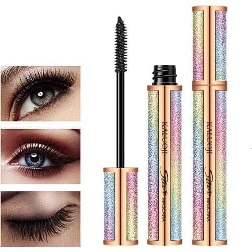 4D Silk Fiber Eyelash Mascara Waterproof Thick Long Lasting Smudge-Proof Natural Curling Lashes Lengthening Mascara