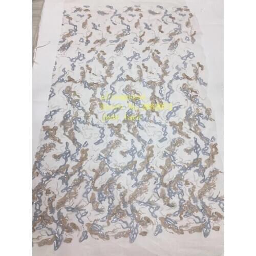 5yards/bag 4 color embroidery sequin art irregular pattern lace fabric used for wedding dress fashion stage XX17