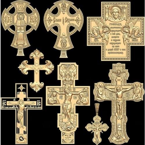 9pcs High quality STL Model Crucifixion of Jesus 3d model relief for cnc in STL file format Cross Jesus Religion