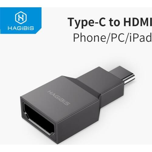 Hagibis USB C to HDMI-compatible Adapter Type C Male to HDMI female Converter 4K@30Hz HD for Macbook Samsung Galaxy S10 iPad Pro