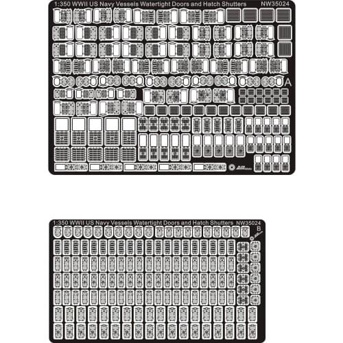 AM-WORKS NW35024 1/350 WWII US Navy vessels watertight doors and shutters - Upgrade Detail Set