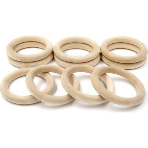 20 Pcs Natural Wooden Baby Teether Ring Infant Molars DIY Accessories Craft Toy 24BE
