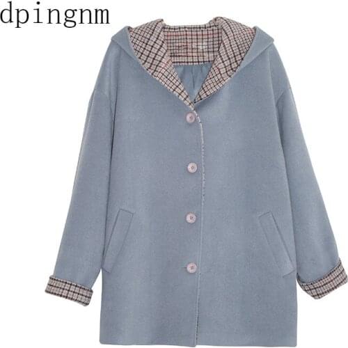 Dpingnm 2018 Brand Lady Winter Pearls Tassels Woolen Jacket Coat Women Vintage Casaco Femme Warm Tweed Jacket Elegant Overcoat