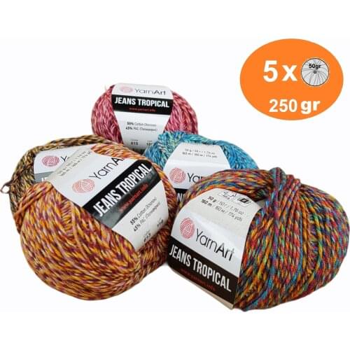 Yarnart Jeans Tropical Yarn 5x50gr-160m %55 Cotton %45 PolyAcr Cardigan shawl blouse home textile Amigurumi Crochet Knitting