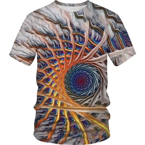 New Swirl Short Sleeve T-shirt Summer Mens T-shirt Mens Casual Top 3DT-Shirts Fashion O-Neck Shirt Large Size Streetwear
