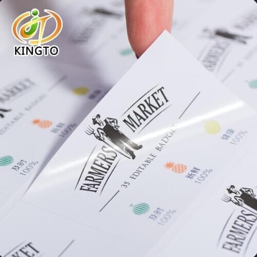 Glossy white PVC adhesive label sticker