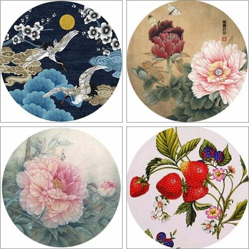 HUACAN Full Square/Round Diamond Painting Peony Mosaic Flower DIY 5D Diamond Embroidery Fruit Home Decor Needlework