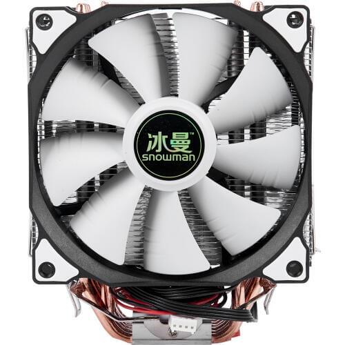 SNOWMAN 4PIN CPU cooler 6 heatpipe Double fans cooling fan LGA775 1151 115x 1366 support Intel AMD