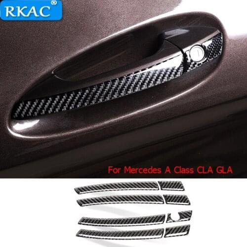 Car Exterior Carbon fiber door handle control car Stickers For Mercedes A Class (2013-2018) CLA (2013-2018) GLA (2015-2016)