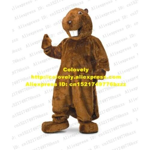 Fancy Brown Beaver Nutria Coypu Otter Lutra Mascot Costume Adult Size With Triangle Nose White Square Tooth No.4501 Free Sh