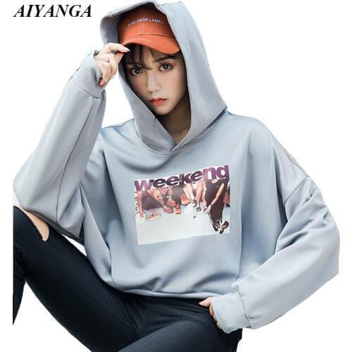 New Fashion Personality Hoodies For Women Autumn Hoodies and Pullovers 2018 Print Hooded Sweatshirts Plus Size Casual Tops