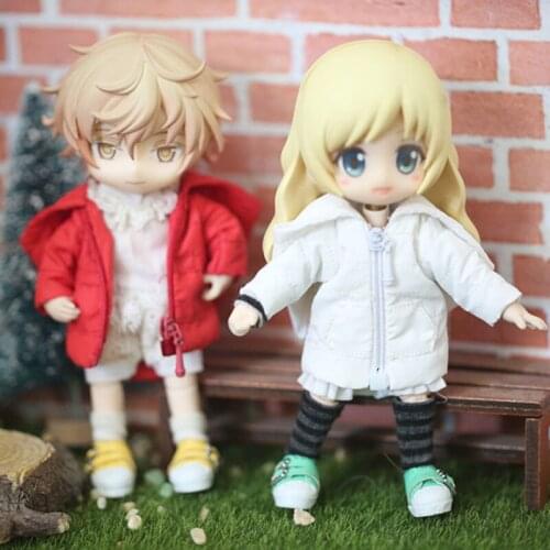 Ob11 baby clothes ob11 plain doll mei-knot clay can wear cute baby dinosaur cotton suit doll clothes coat Doll accessories