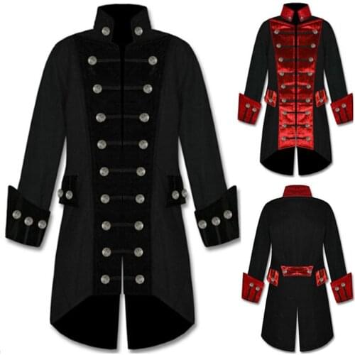 Pirate Cosplay Medieval Carnival Halloween Costumes for Men Clothing Gentleman Retro Punk Funk Rock Jacket Women Disguise