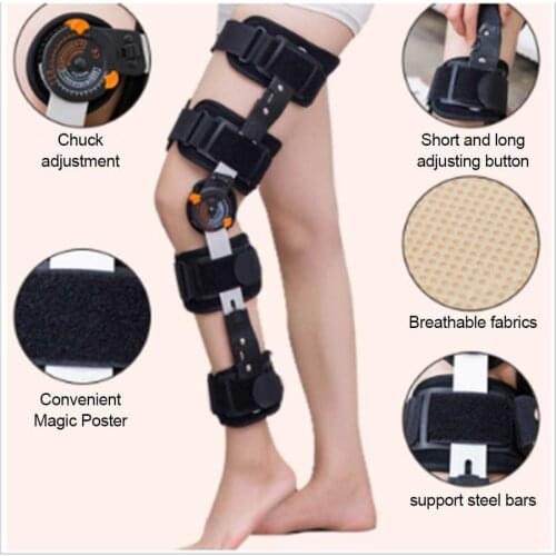 Adjustable Knee Brace Support Orthopedic Hinged ROM Sport Flexion Extension Wrap Joint Support For Relieve Pain