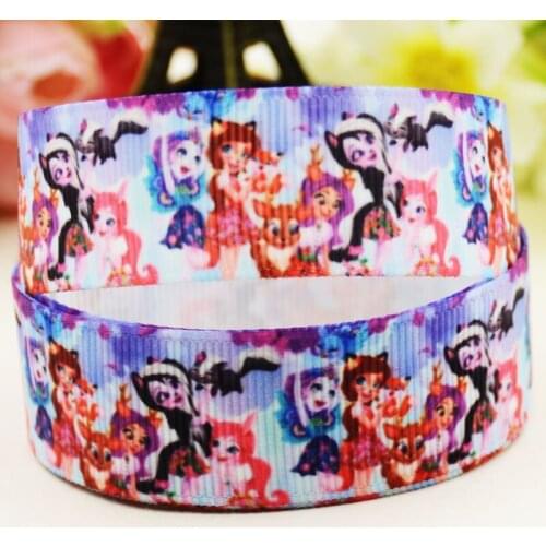 22mm 25mm 38mm 75mm ENCHANTIMALS cartoon printed Grosgrain Ribbon party decoration 10 Yards X-04640