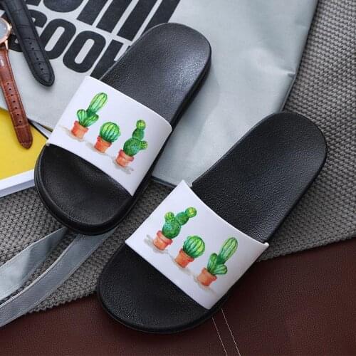 Fun Cactus color cartoon print Women Slippers Sandals Comfort Women shoes Casual Harajuku Summer Female Slipper