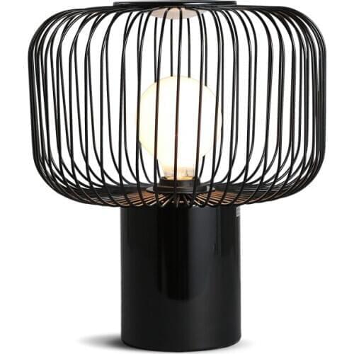 Modern Black/White Metal Desk Lamp Birdcage Bedside Decorative Lamp Living room Bedroom Table light Home Lighting Fixtures