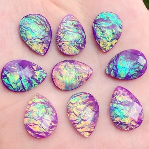 15pcs 13*18mm Colorful 3 d AB Rhinestone Fashion New Arrival Water Drop Design Decoration -E172