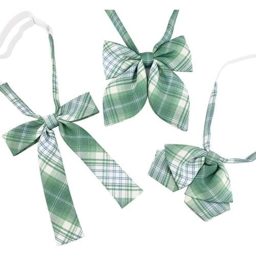 Veektie Fashion JK uniform Accessories Bow tie For girls women japanese style Spring Sweet Campus Collar Butterfly Mint Green