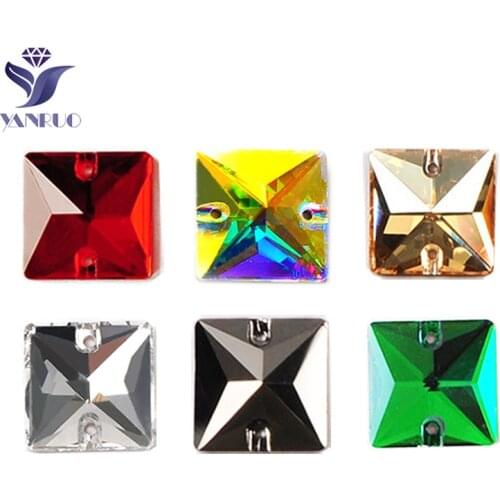 YANRUO 3240 Square Strass Crystal Sewn Rhinestones Diamonds Crafts Gems Stones Braid With Rhinestones For Wedding Dress