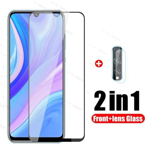 2in1 protective glass for huawei y8p 2020 camera protector tempered glass for huawei y8p y8 p y 8p AQM-LX1 6.3" huaweiy8p film