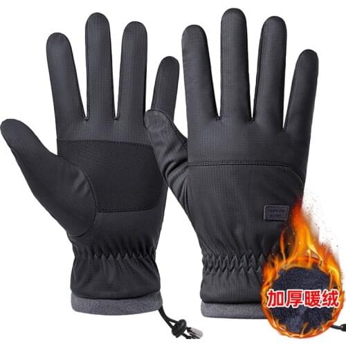 Winter Gloves Thermal Black Touch Screen Fingers Warm Gloves Anti-Slip Windproof Waterproof Cycling Riding Running Work for Men