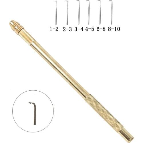 1 Set Hair Needle Holder & 6 pcs needles Holder Ventilating Needles For Wig Making Lace Net Ventilating Needles