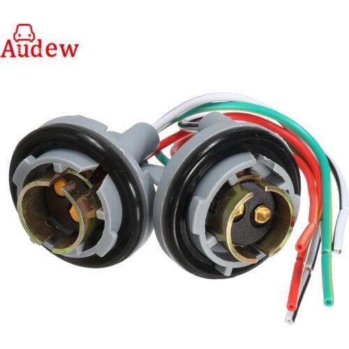 2pcs Turn Light Brake LED Bulb Sockets Connector Wire Harness For 1157 BAY15d Light Base