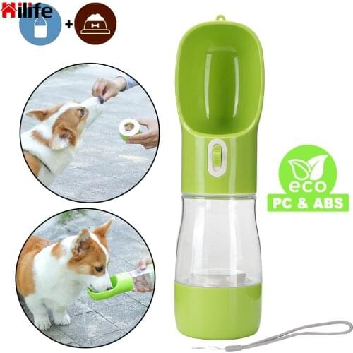 2 in 1 Food Feeding Water Dispenser Pet Water Bottle Feeder Bowl Dog Water Bottle Portable